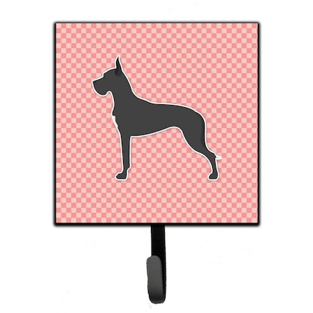 Carolines Treasures Great Dane Checkerboard Pink Leash or Key Holder BB3675SH4